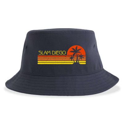 Sunset Palm Tree San Diego Baseball Grand Slam Sustainable Bucket Hat