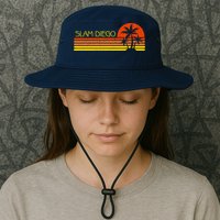Sunset Palm Tree San Diego Baseball Grand Slam Bucket Hat