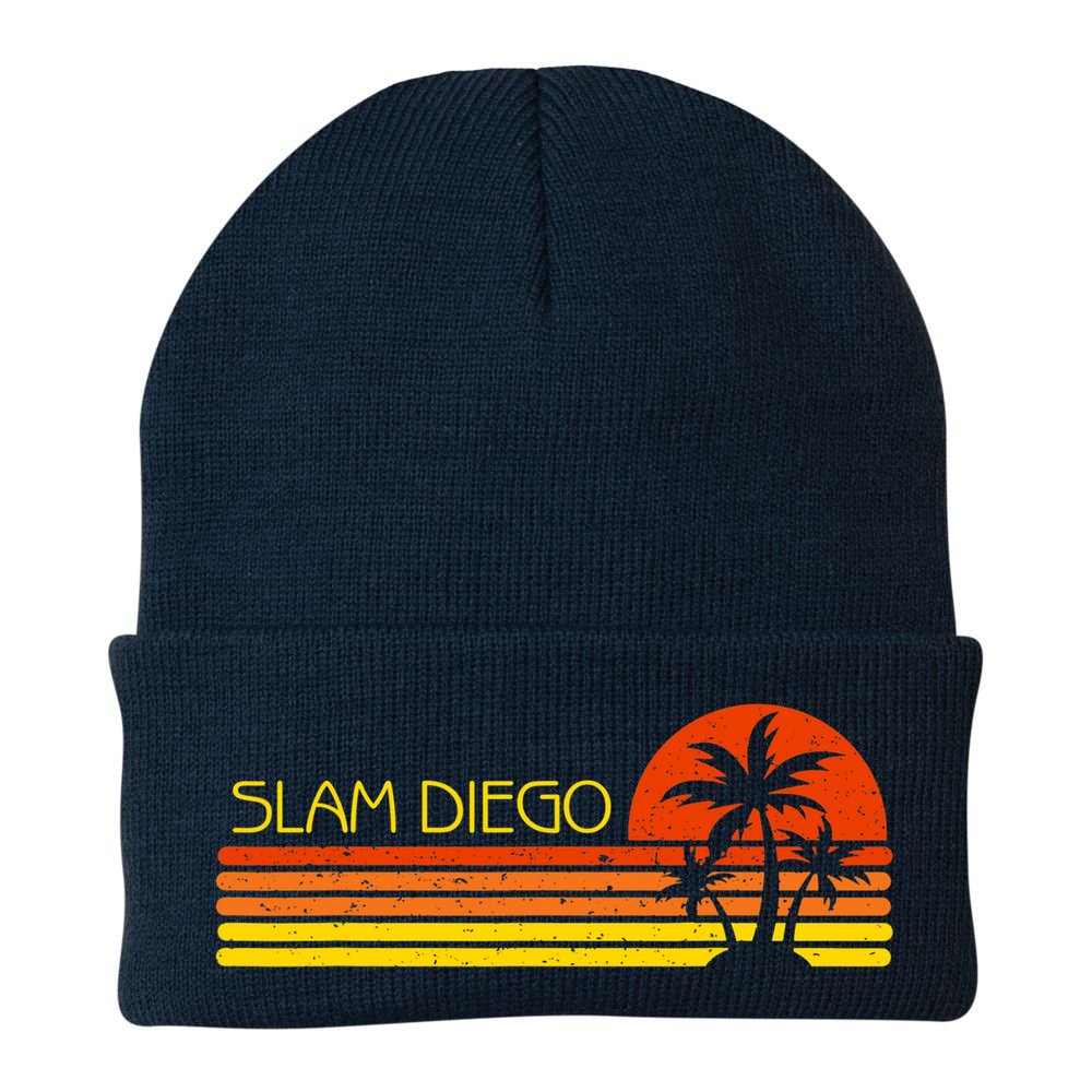 Sunset Palm Tree San Diego Baseball Grand Slam Beanie