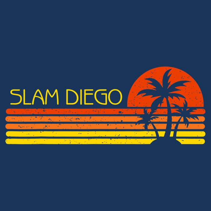 Sunset Palm Tree San Diego Baseball Grand Slam Drawstring Bag