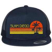 Sunset Palm Tree San Diego Baseball Grand Slam Flat Bill Trucker Hat