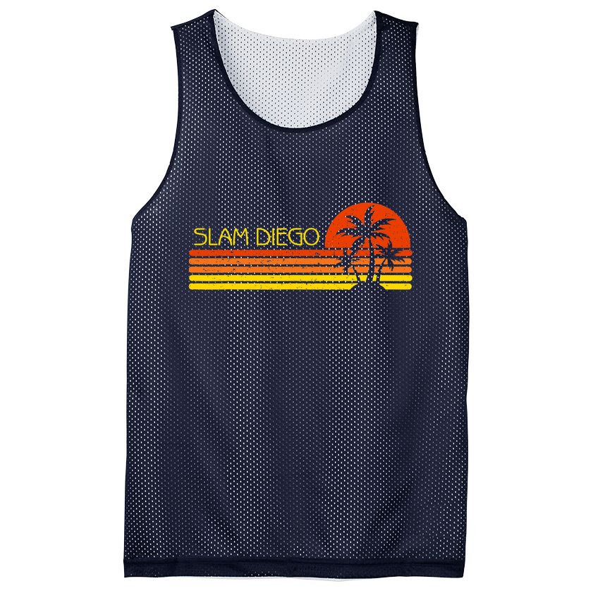 Sunset Palm Tree San Diego Baseball Grand Slam Mesh Reversible Basketball Jersey Tank