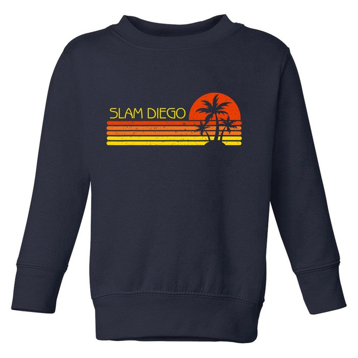 Sunset Palm Tree San Diego Baseball Grand Slam Toddler Sweatshirt