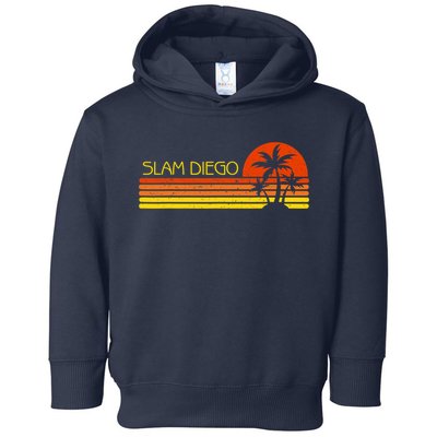 Sunset Palm Tree San Diego Baseball Grand Slam Toddler Hoodie