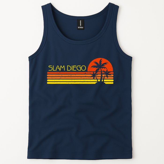 Sunset Palm Tree San Diego Baseball Grand Slam Tank Top