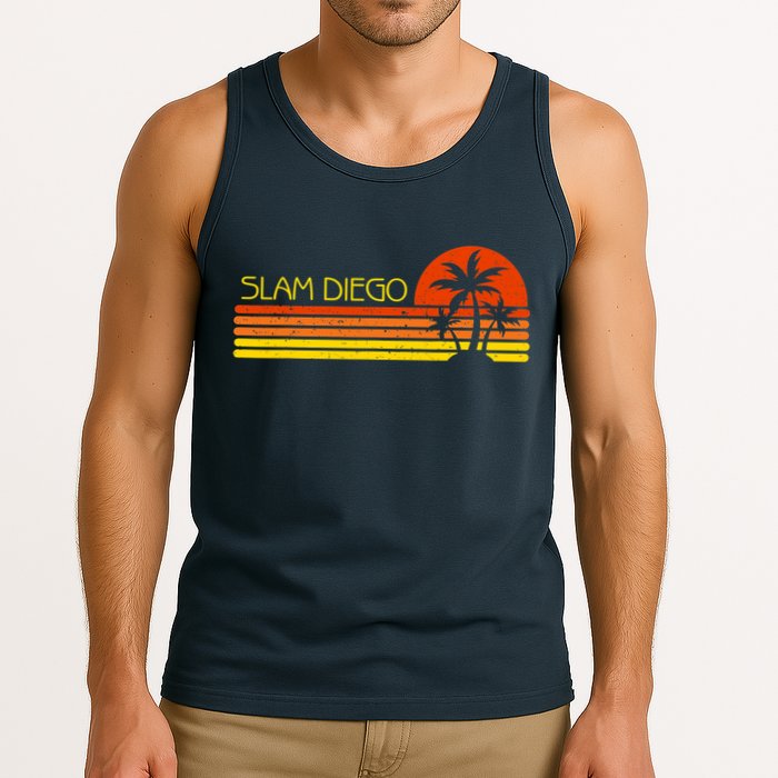 Sunset Palm Tree San Diego Baseball Grand Slam Tank Top