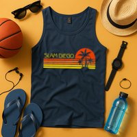 Sunset Palm Tree San Diego Baseball Grand Slam Tank Top