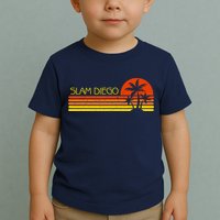 Sunset Palm Tree San Diego Baseball Grand Slam Toddler T-Shirt
