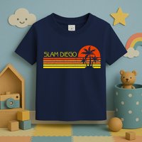 Sunset Palm Tree San Diego Baseball Grand Slam Toddler T-Shirt