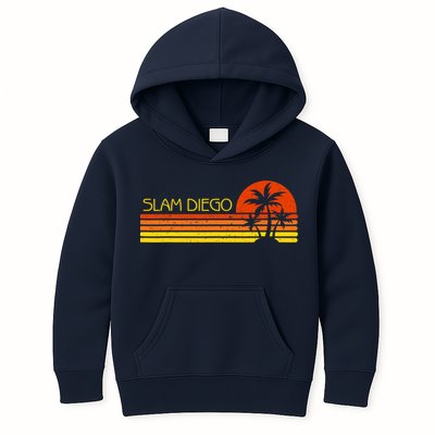 Sunset Palm Tree San Diego Baseball Grand Slam Kids Hoodie