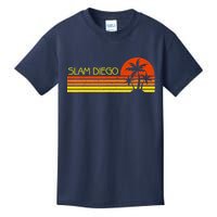 Sunset Palm Tree San Diego Baseball Grand Slam Kids T-Shirt
