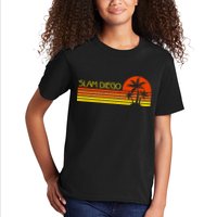 Sunset Palm Tree San Diego Baseball Grand Slam Kids T-Shirt