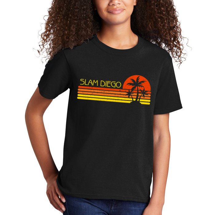 Sunset Palm Tree San Diego Baseball Grand Slam Kids T-Shirt