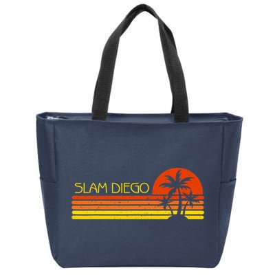 Sunset Palm Tree San Diego Baseball Grand Slam Zip Tote Bag