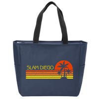 Sunset Palm Tree San Diego Baseball Grand Slam Zip Tote Bag