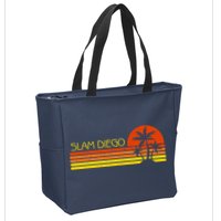 Sunset Palm Tree San Diego Baseball Grand Slam Zip Tote Bag