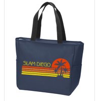 Sunset Palm Tree San Diego Baseball Grand Slam Zip Tote Bag