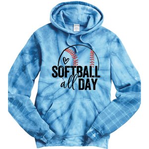 Softball Player Teen Girl Women Softball Lover Tie Dye Hoodie