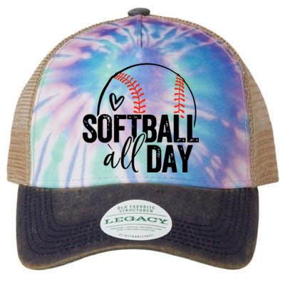 Softball Player Teen Girl Women Softball Lover Legacy Tie Dye Trucker Hat