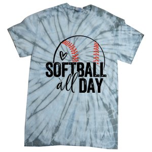 Softball Player Teen Girl Women Softball Lover Tie-Dye T-Shirt