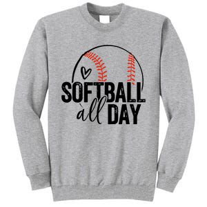 Softball Player Teen Girl Women Softball Lover Tall Sweatshirt