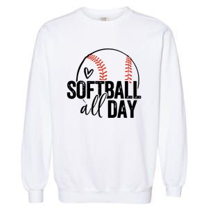 Softball Player Teen Girl Women Softball Lover Garment-Dyed Sweatshirt