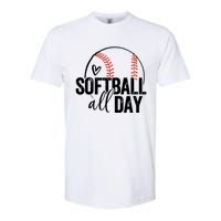 Softball Player Teen Girl Women Softball Lover Softstyle CVC T-Shirt