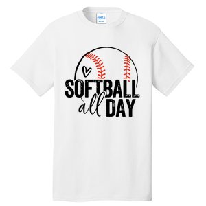 Softball Player Teen Girl Women Softball Lover Tall T-Shirt