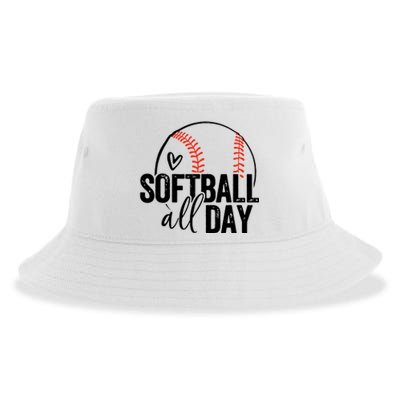 Softball Player Teen Girl Women Softball Lover Sustainable Bucket Hat