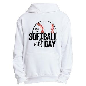 Softball Player Teen Girl Women Softball Lover Urban Pullover Hoodie