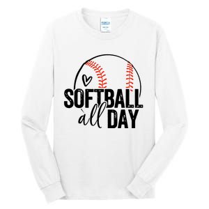 Softball Player Teen Girl Women Softball Lover Tall Long Sleeve T-Shirt