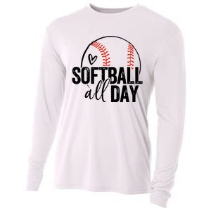 Softball Player Teen Girl Women Softball Lover Cooling Performance Long Sleeve Crew