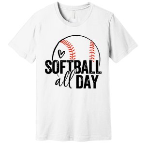 Softball Player Teen Girl Women Softball Lover Premium T-Shirt