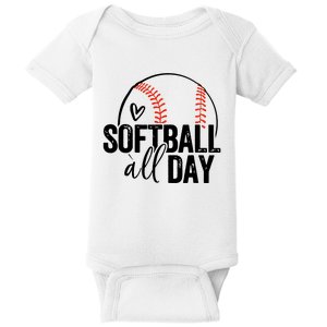 Softball Player Teen Girl Women Softball Lover Baby Bodysuit