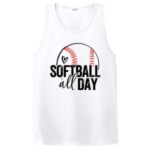 Softball Player Teen Girl Women Softball Lover PosiCharge Competitor Tank