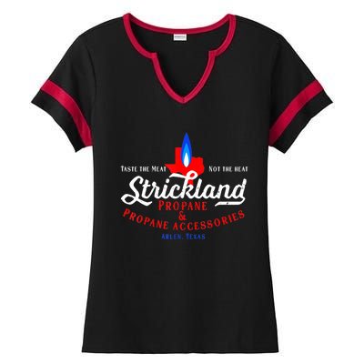 Strickland Propane Taste The Meat Not The Heat Ladies Halftime Notch Neck Tee