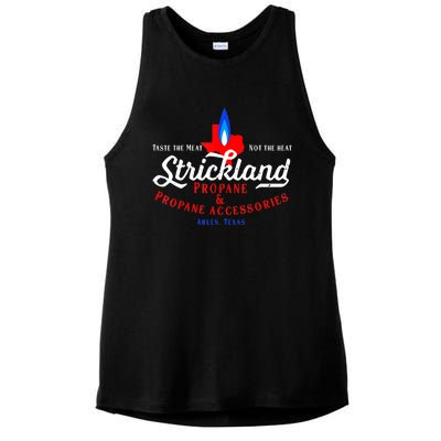 Strickland Propane Taste The Meat Not The Heat Ladies PosiCharge Tri-Blend Wicking Tank