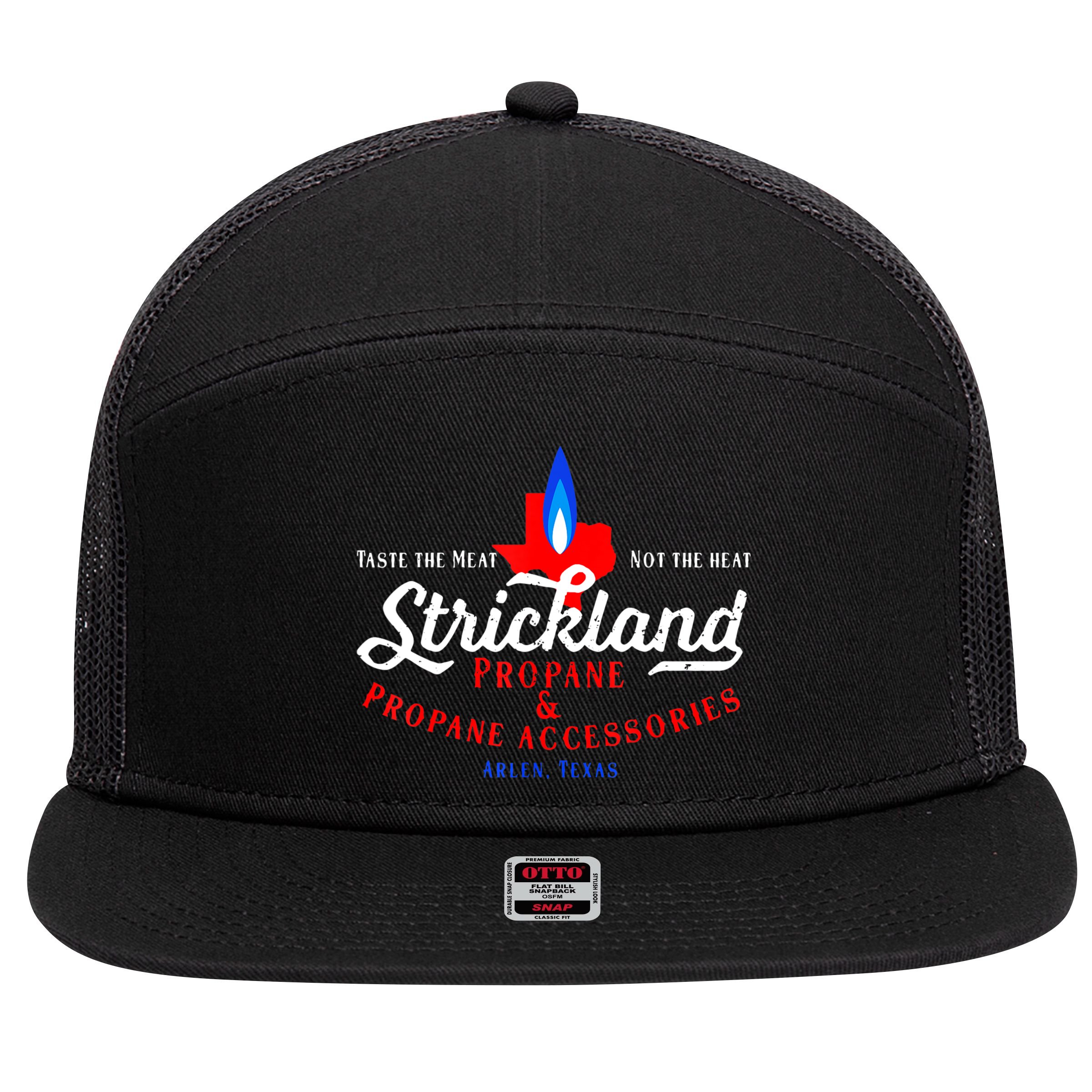 Strickland Propane Taste The Meat Not The Heat 7 Panel Mesh Trucker Snapback Hat