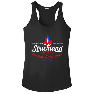 Strickland Propane Taste The Meat Not The Heat Ladies PosiCharge Competitor Racerback Tank