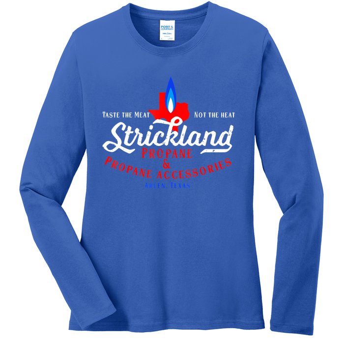 Strickland Propane Taste The Meat Not The Heat Ladies Long Sleeve Shirt