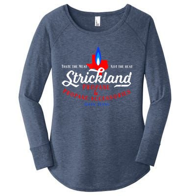 Strickland Propane Taste The Meat Not The Heat Women's Perfect Tri Tunic Long Sleeve Shirt