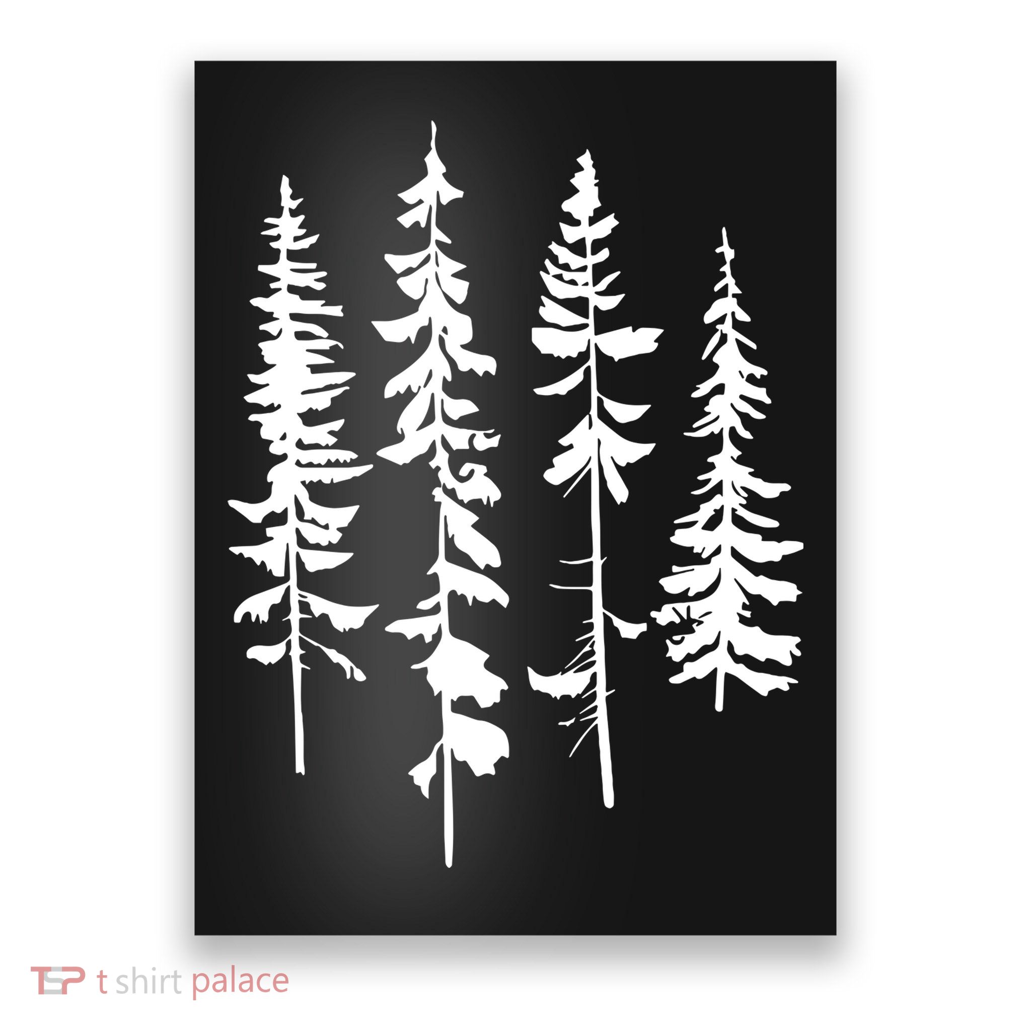 Skinny Pine Trees Pine Tree Graphic For Nature Lover Poster
