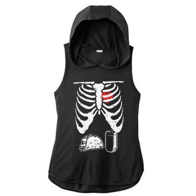 Skeleton Pregnancy Taco Beer Xray Halloween Soon Dad. Ladies PosiCharge Tri-Blend Wicking Draft Hoodie Tank