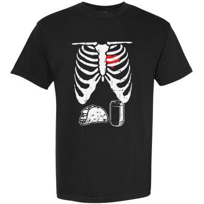 Skeleton Pregnancy Taco Beer Xray Halloween Soon Dad. Garment-Dyed Heavyweight T-Shirt