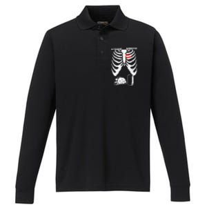 Skeleton Pregnancy Taco Beer Xray Halloween Soon Dad. Performance Long Sleeve Polo