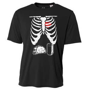 Skeleton Pregnancy Taco Beer Xray Halloween Soon Dad. Cooling Performance Crew T-Shirt