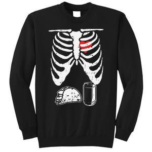 Skeleton Pregnancy Taco Beer Xray Halloween Soon Dad. Sweatshirt