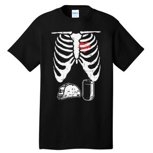 Skeleton Pregnancy Taco Beer Xray Halloween Soon Dad. Tall T-Shirt