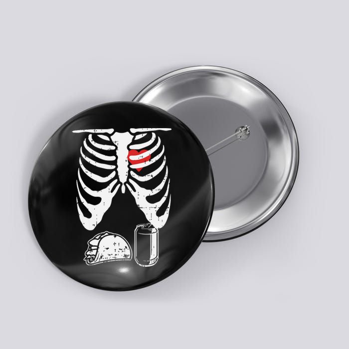 Skeleton Pregnancy Taco Beer Xray Halloween Soon Dad. Button