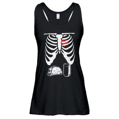 Skeleton Pregnancy Taco Beer Xray Halloween Soon Dad. Ladies Essential Flowy Tank